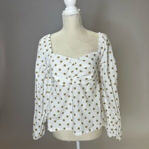 J. Crew Cream Puff Sleeve Fitted Blouse